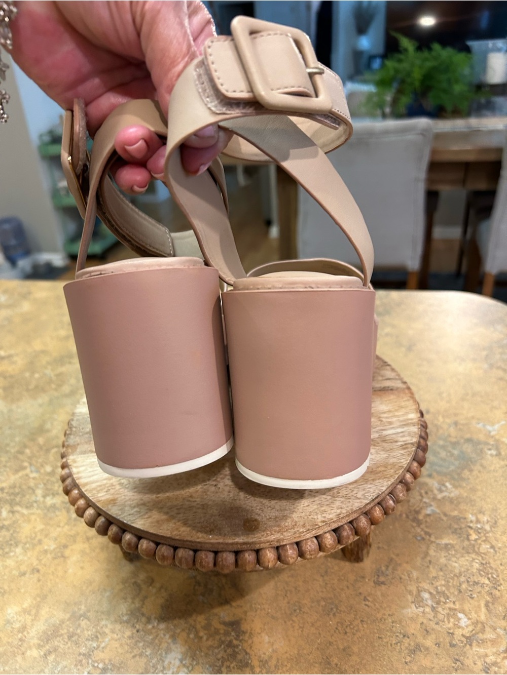 Naked Feet Iconoclost  Rosette Block Heel Sandal with Ankle Strap - Picture 7 of 15